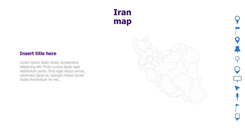Iran Map with Text Placeholder