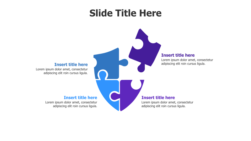 4-Point Puzzle Shield Infographic