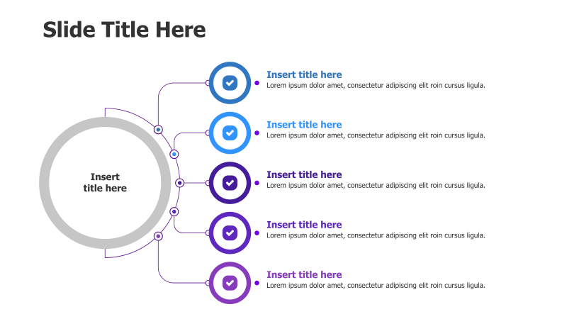 5-Step Branching Infographic with Checkmarks