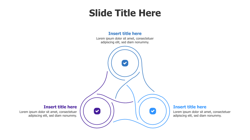 3-Point Interconnected Circle Infographic