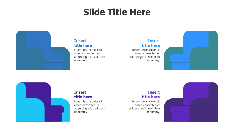 4 Points Colored Chairs Infographic