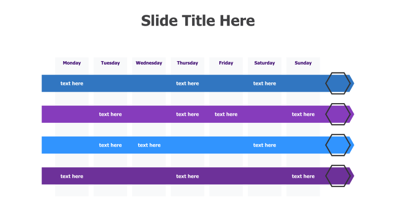 Weekly Schedule with Hexagonal Indicators