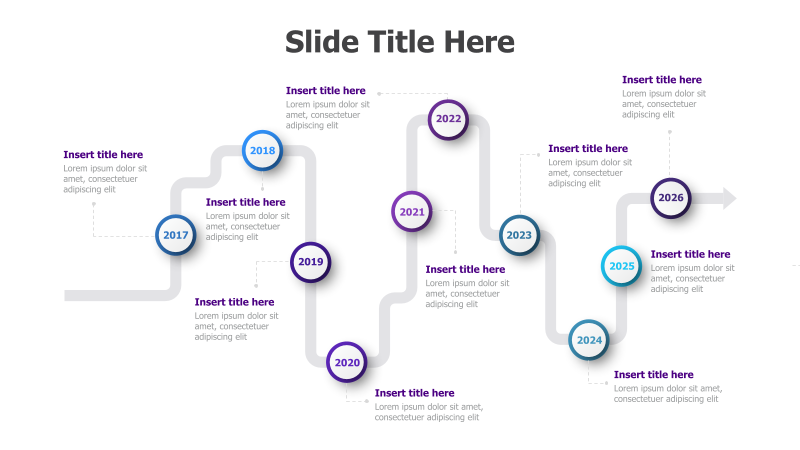 10-Point Timeline with Circular Nodes