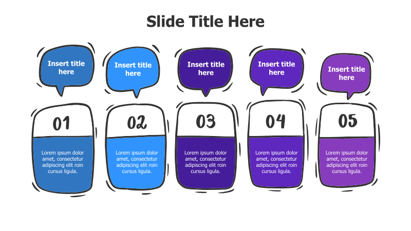 5-Step Doodle Blocks with Speech Bubbles