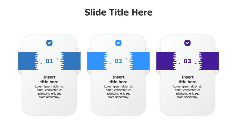 3-Step Curved Process with Icons