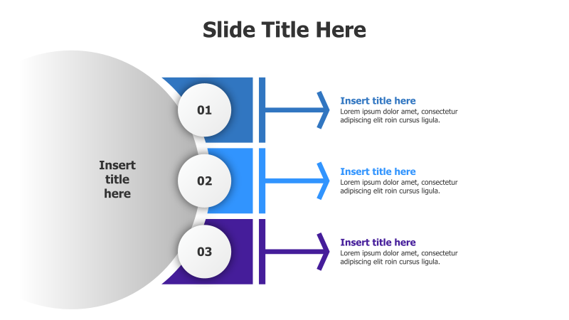 3-Step Process with Arrowed Points