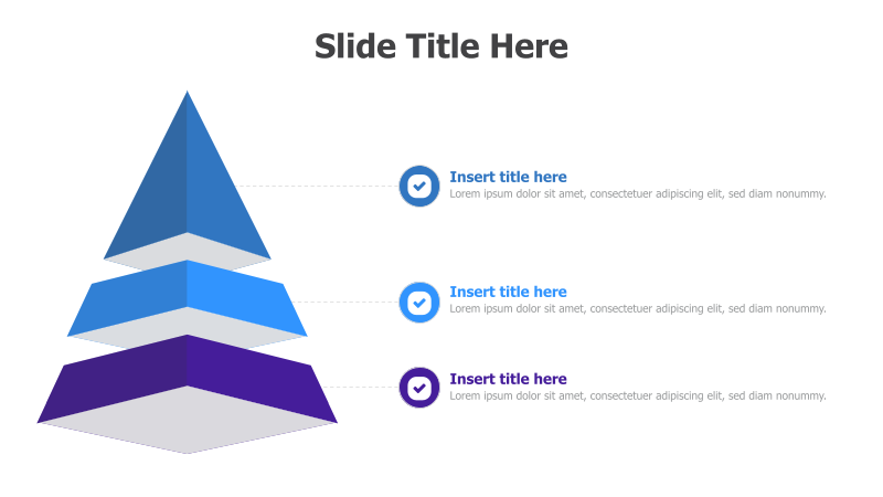 3-Level 3D Pyramid Diagram