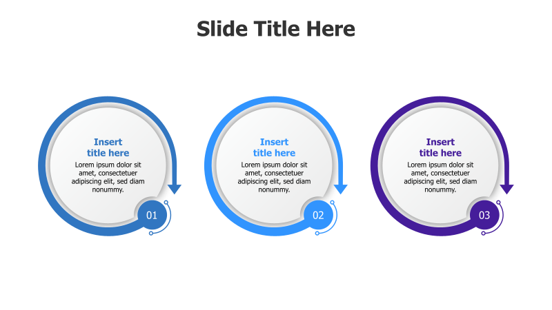 3-Step Circular Process with Arrows