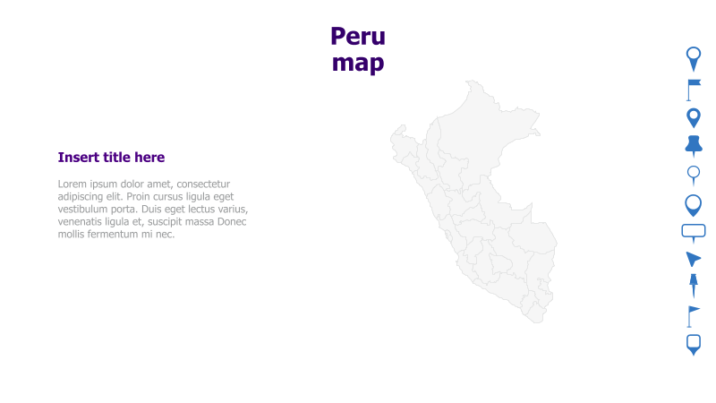 Peru Map with Text Placeholder