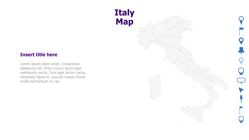 Italy Map with Text Placeholder