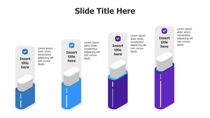 4-Level 3D Stacked Blocks Infographic