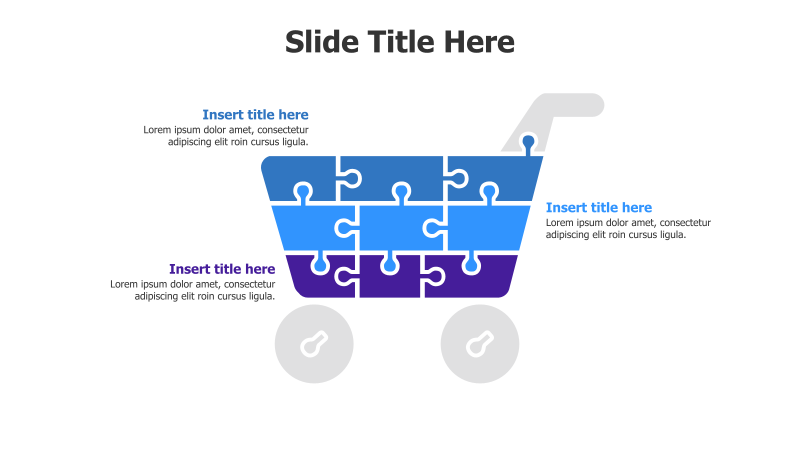 3-Point Puzzle Shopping Cart Infographic