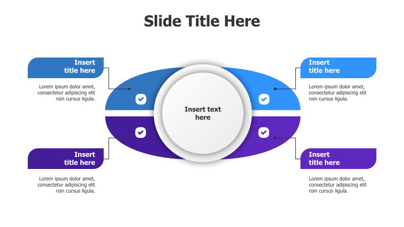 4-Point Oval Branching Infographic