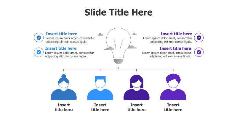 4-Point Bulb with People Infographic
