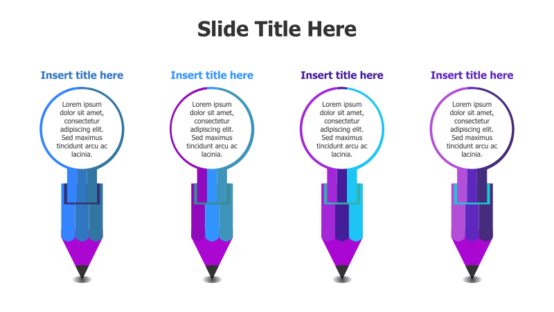 Four Pencils with Circles Template