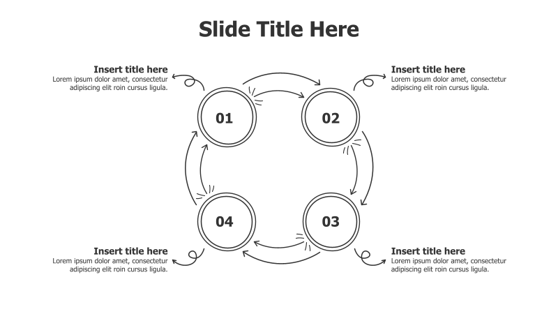 4-Step Circular Process with Arrows