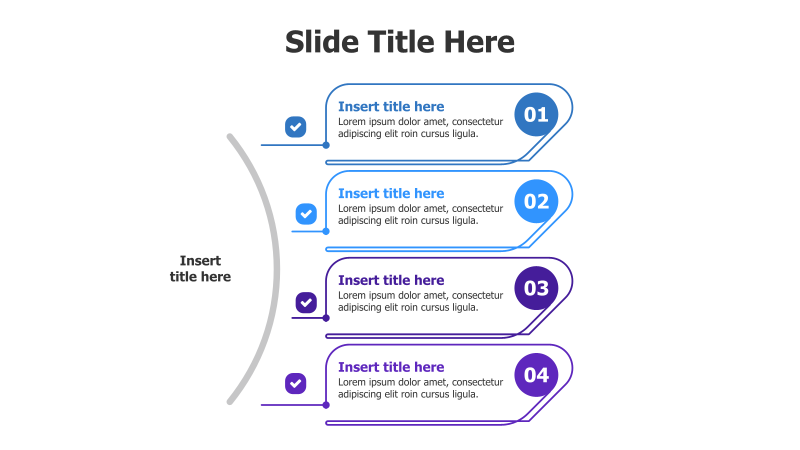 4-Point Branching Outline with Checkmarks
