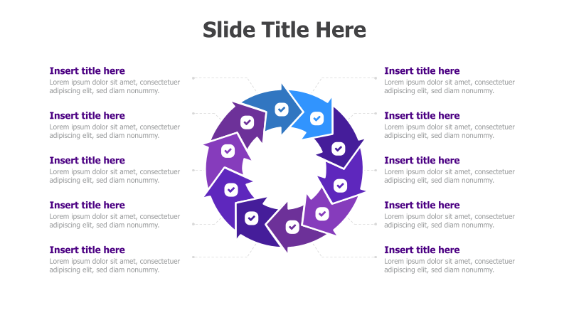 8-Point Circular Process with Checkmarks