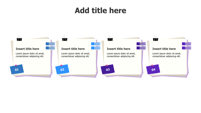4 Square Sticky Notes with Binder Clips