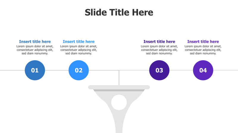 4-Step Funnel with Colored Circles