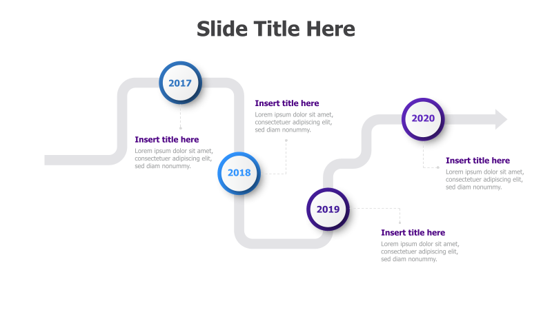 4-Point Timeline with Circular Highlights