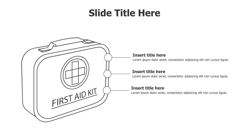 First Aid Kit Outline with 3 Points