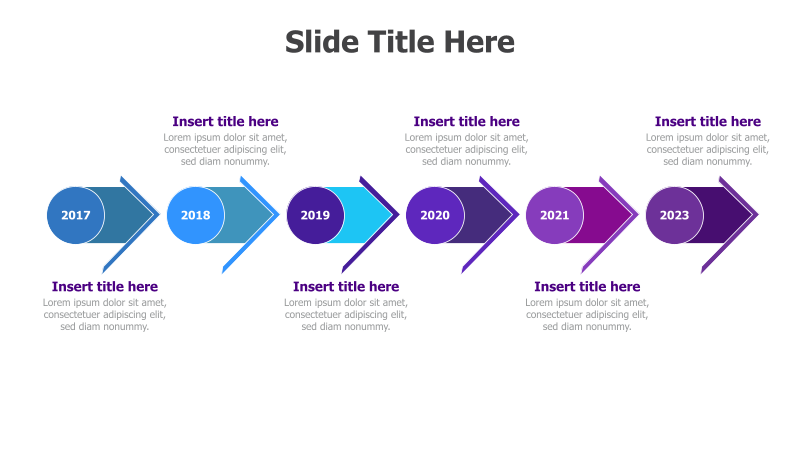 6-Point Timeline with Arrow Connections