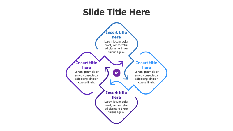 4-Step Circular Process with Arrows