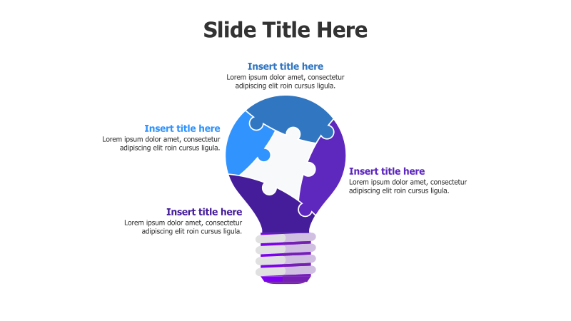 4-Point Puzzle Bulb Infographic