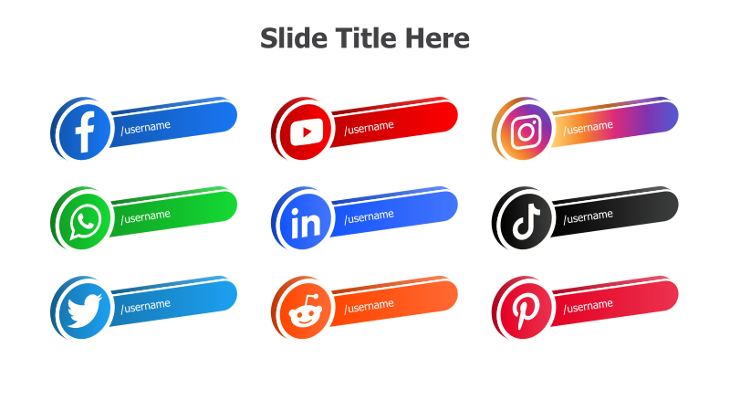 9 Social Media Icons Slide