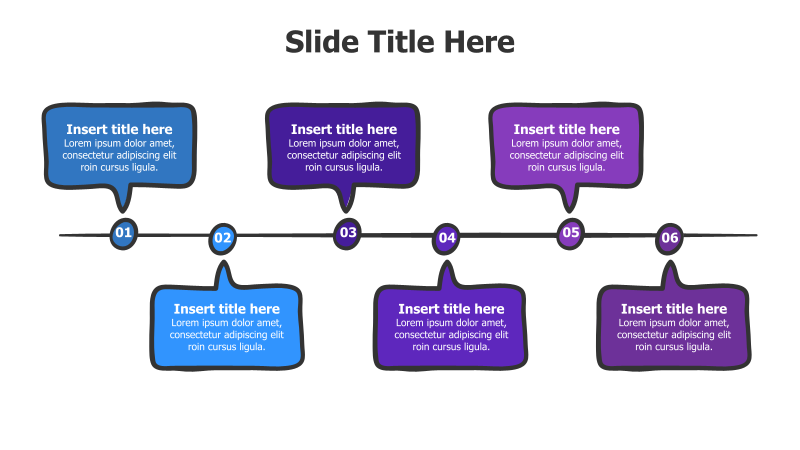 6-Point Doodle Timeline Infographic