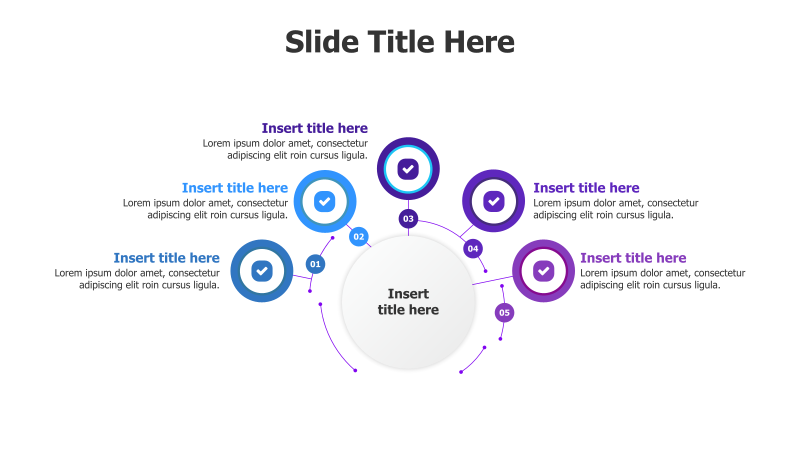 5-Point Circular Branching Infographic