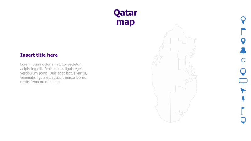Qatar Map with Text Placeholder