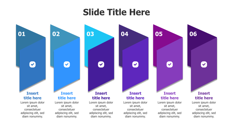 6-Step Folded Pyramid Infographic