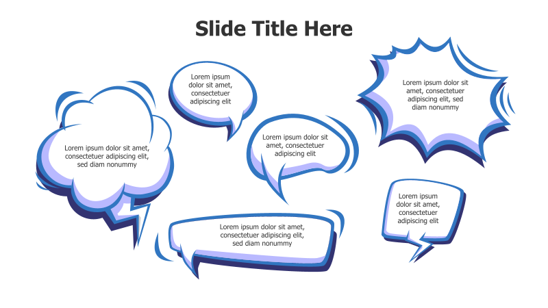 6 Cartoonish Speech Bubble Infographic