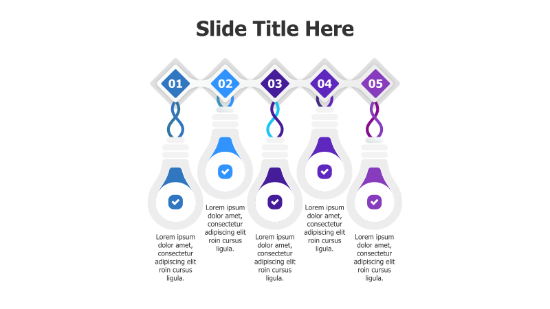 5-Step Infographic with Bulb Icons