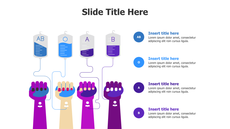 Blood Type Infographic with Hands
