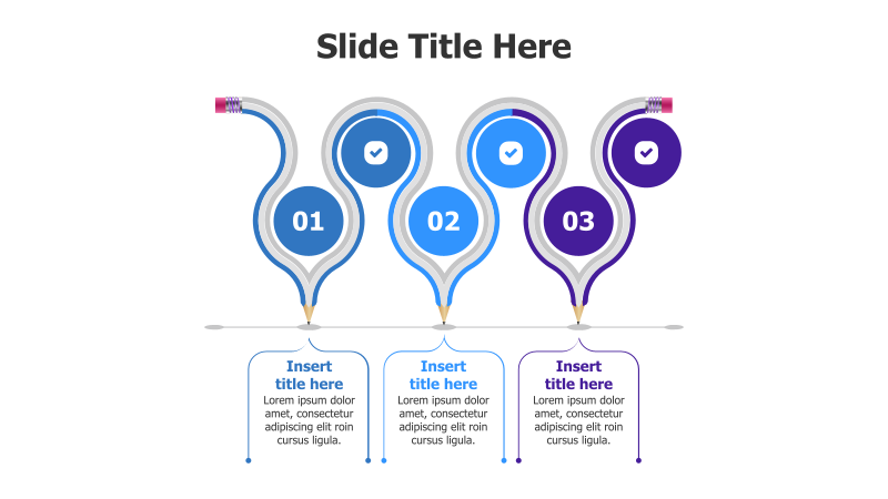 3-Step Curved Pencil Infographic