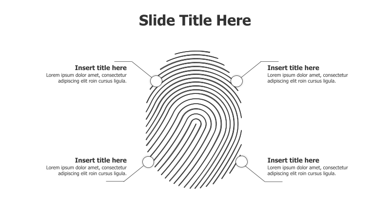 4 Points Outline Fingerprint Infographic