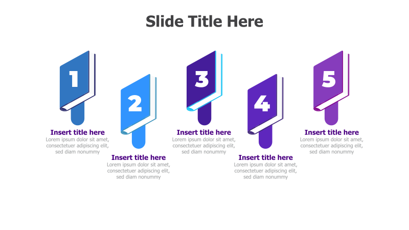 5-Step Stacked Book Diagram