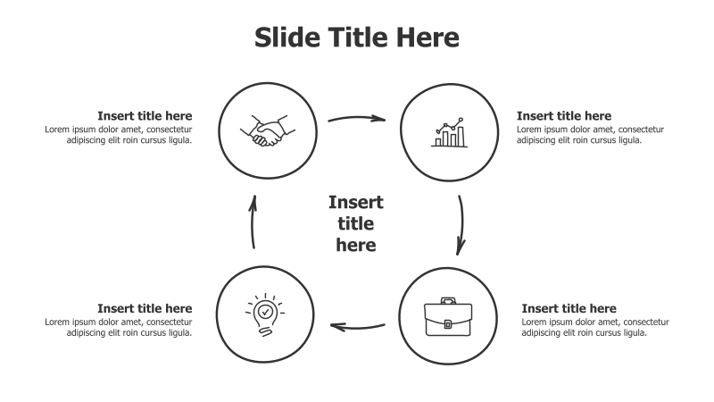 4-Step Circular Process with Icons