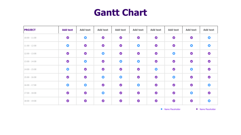 Gantt Chart with Checkmarks