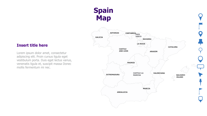 Spain Map with Regions