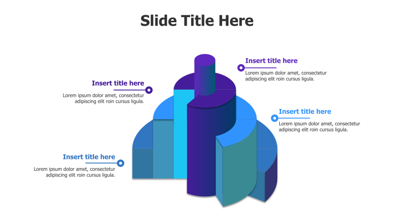 4-Point 3D Stacked Column Infographic
