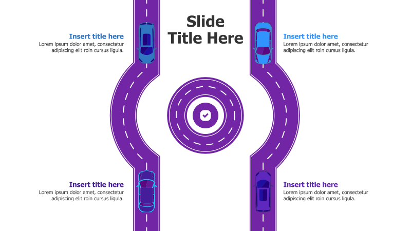 Four-Point Circular Process with Cars