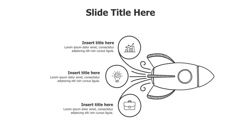 3 Points by Doodle Flying Rocket Infographic