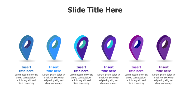 6-Point 3D Location Pins Infographic