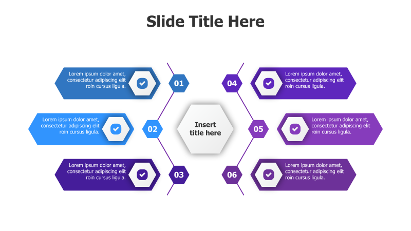 6-Point Hexagonal Infographic