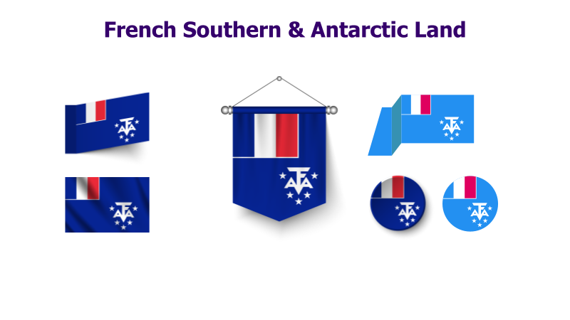 French Southern & Antarctic Land Flags Display