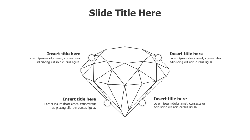 4-Point 3D Diamond Infographic